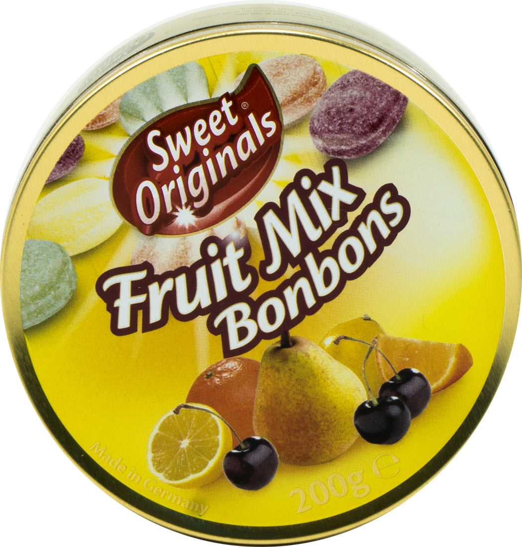 Sweet Originals Fruit Mix Bonbons Tin, 250 gr — Goisco.com