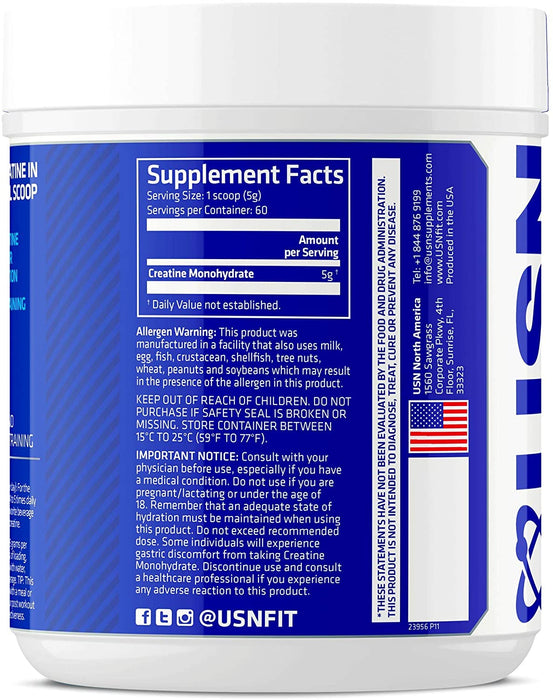 Usn Pure Creatine Monohydrate Powder Unflavored 300 Gr — 