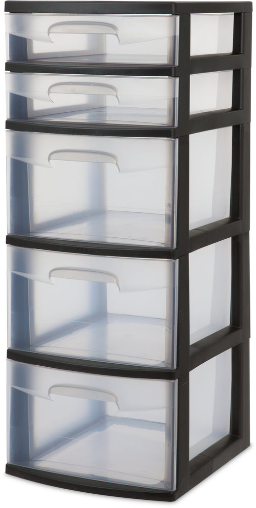 Sterilite 5Drawer Tower, Black, 1 pc —