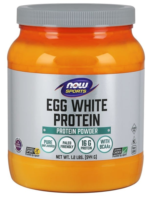 Now Egg White Protein Unflavored Powder 544 Gr —