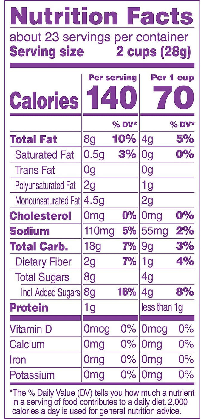 boom chicka pop kettle corn serving size