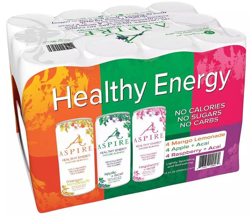 Aspire Healthy Energy Drink, Variety Pack , 12 x 12 oz — Goisco.com