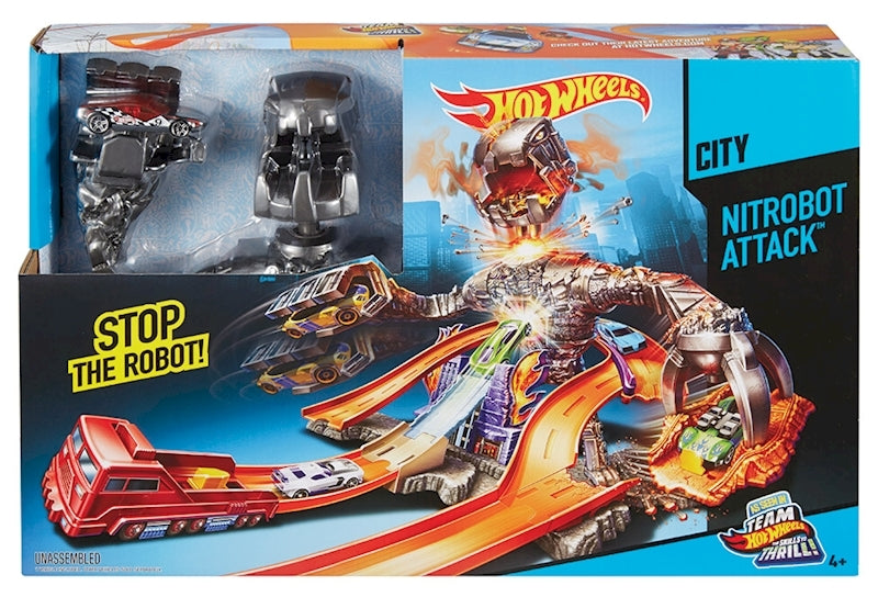 hot wheels nitrobot attack playset