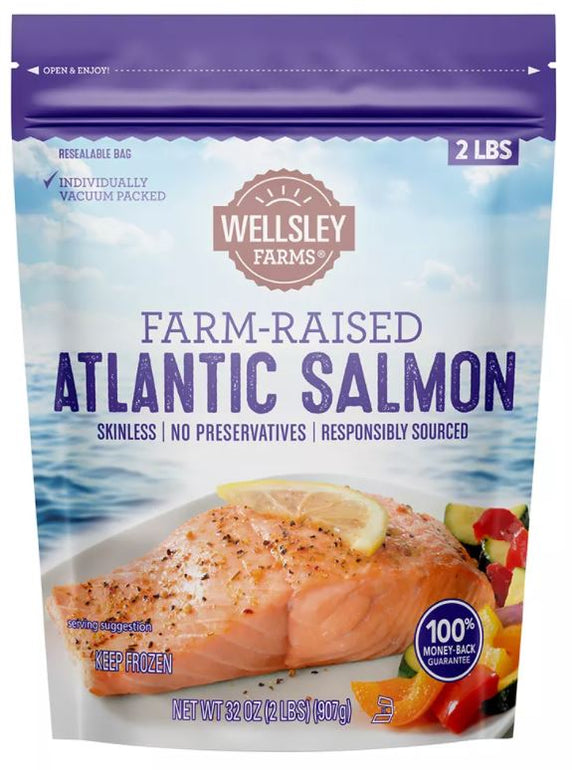 Wellsley Farms Farm Raised Atlantic Salmon 32 Oz — 0962