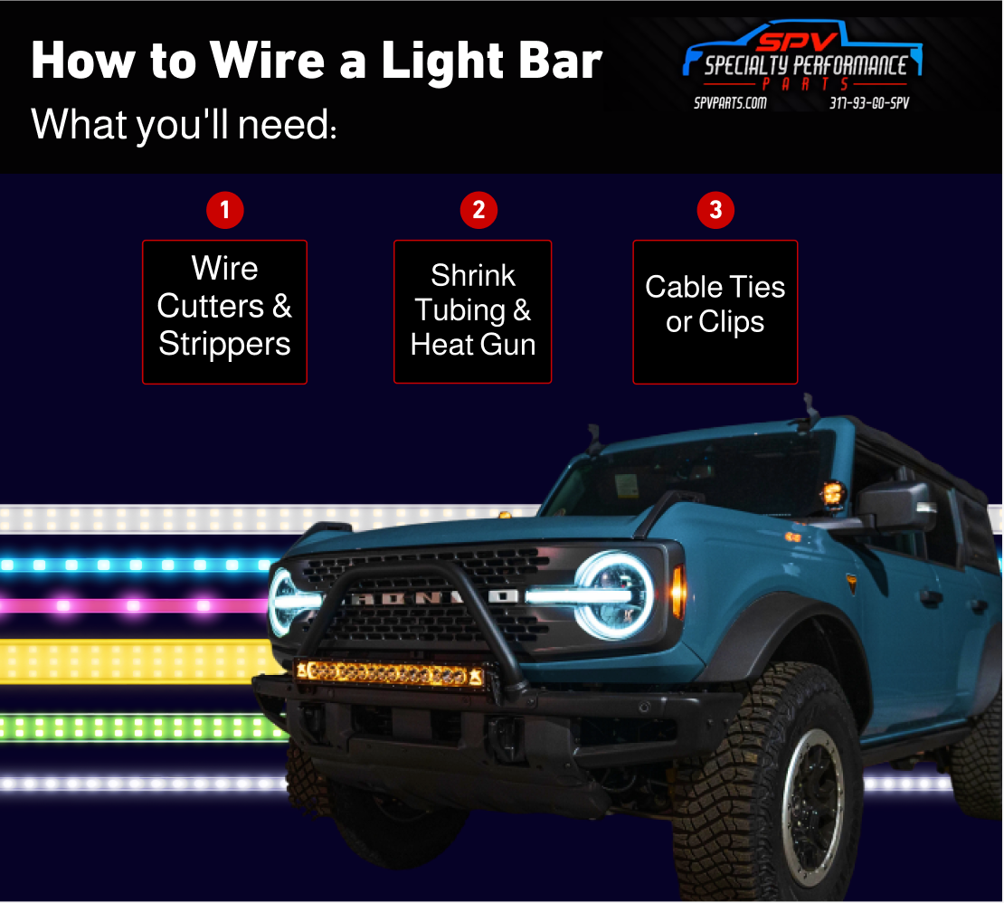 Materials needed to wire a light bar