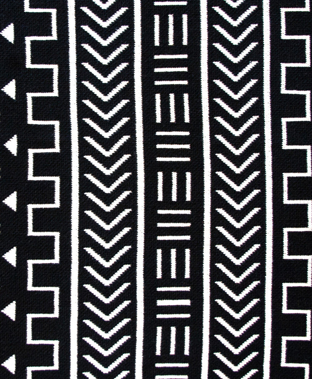 Black & White Mali Patterned Throw Blanket