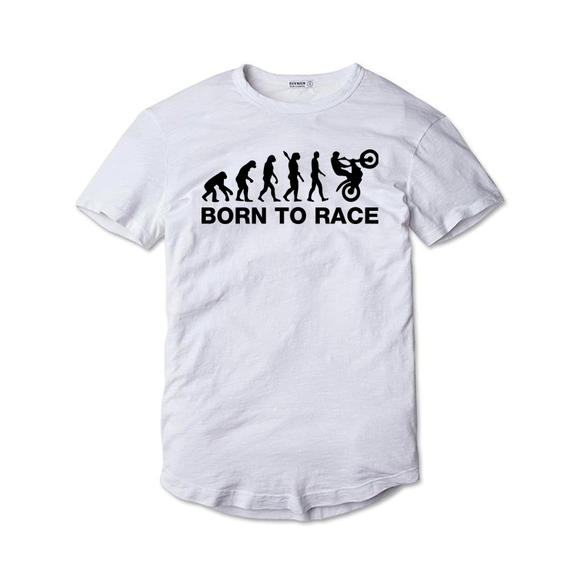 Tricou Alb Born To Race - inKing.ro