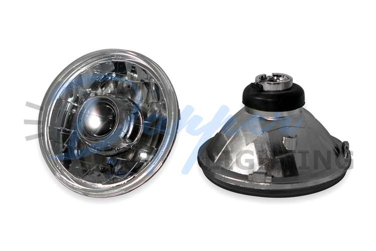 7 Inch Round Real Projector Headlight Kit Lhd Chrome Spider Suburban