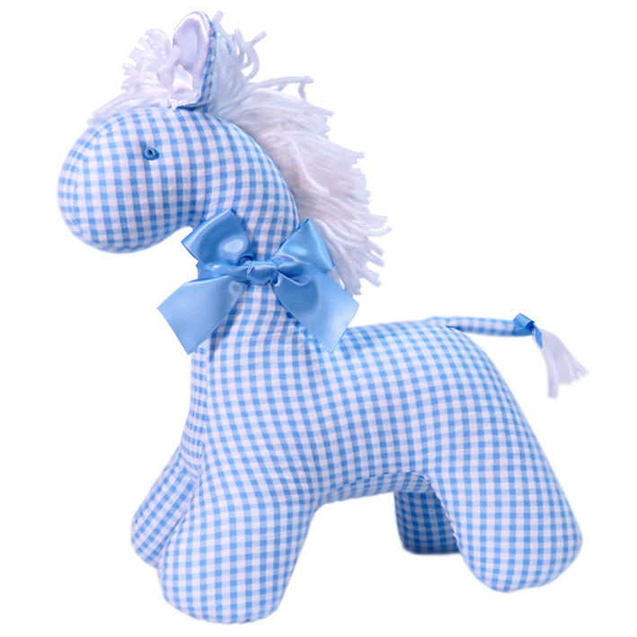 blue horse baby rattle