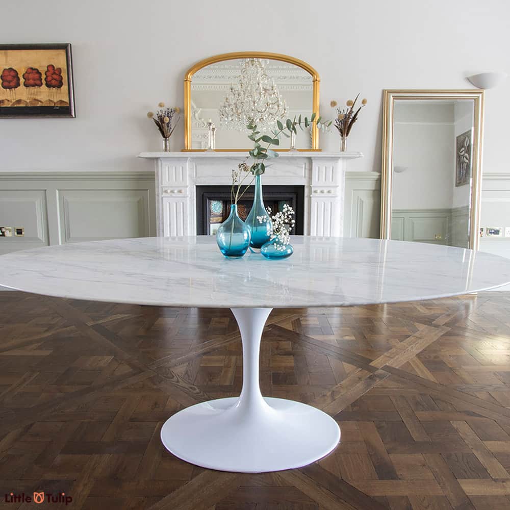 bijkeuken had het niet door spiegel 200cm x 120cm Oval - White Marble Eero Saarinen Tulip Dining Table – The  Little Tulip Shop