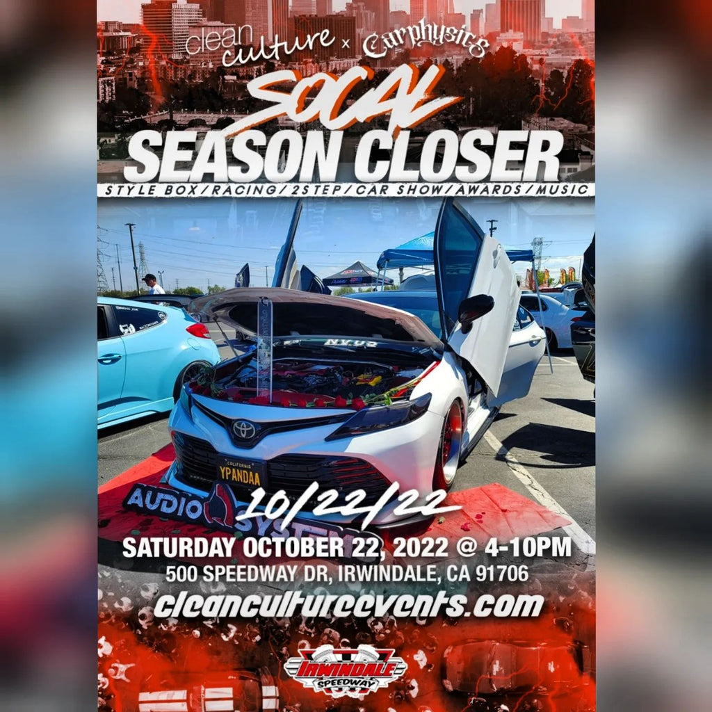 Car Show | 10/22/23 | Irwindale, CA | SoCal Season Closer Clean Culture| Come have some fun and check out @savage.panda.18 Toyota Camry showing off its new look and brand new Camry Lambo Doors.