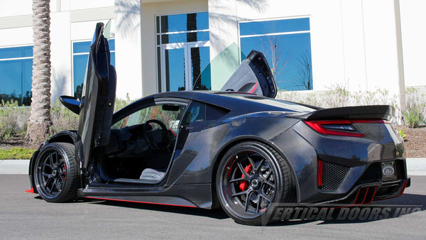 Acura NSX with Vertical lambo doors conversion kit by VDI and full carbon fiber widebody kit