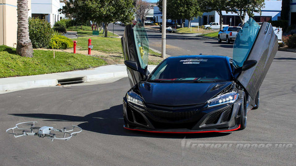 Acura NSX with Vertical lambo doors conversion kit by VDI and full carbon fiber widebody kit