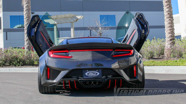 Acura NSX with Vertical lambo doors conversion kit by VDI and full carbon fiber widebody kit