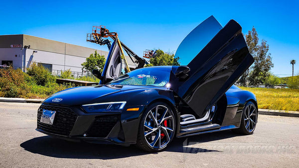 Lambo Doors on an Audi R8 V10 second Gen Manufactured and Installed by Vertical Doors, Inc. VDCAUDR816, V10 Performance Quattro, audi r8, audi, r8, v10, v8, 4s, audi quattro, VerticalDoorsInc, verticaldoorgang, LamboDoors, VerticalDoors, doorconversion, picoftheday, repost, scissordoors