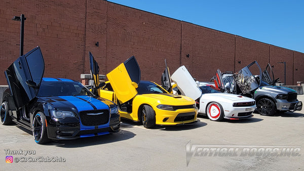 @C3CarClubOhio Car Club members featuring Door conversion kits by Vertical Doors, Inc. AKA "Lambo Doors"