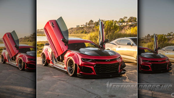 Check out @mylosmaro 6th Gen Chevrolet Camaro with Vertical Lambo Doors Conversion Kit for Vertical Doors, Inc.