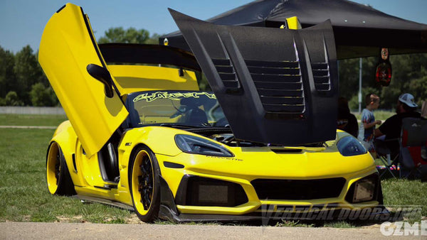 Check out @streetkingzcarclub Chevrolet Corvette C6 featuring Vertical Door conversion kit by Vertical Doors, Inc. AKA "Lambo Doors"