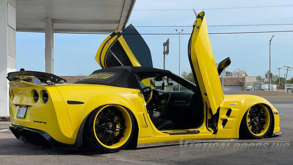 Check out @streetkingzcarclub Chevrolet Corvette C6 featuring Vertical Door conversion kit by Vertical Doors, Inc. AKA "Lambo Doors"