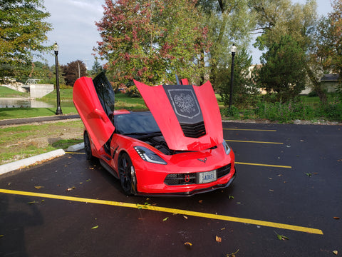 Sadabros Renovations Chevrolet Corvette C7 featuring Vertical Doors, Inc. Door Conversion Kit.