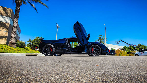 Vertical Lambo Doors Installed on @5_star_performance Chevrolet Corvette C8 from the Bay Area VDCCHEVYCORC820 California,  CA,  Chevrolet corvette c8, Chevrolet,  corvette, vette, c8, c8 vette,  corvette c8, grand sport,  stingray, Vertical Doors Inc, Lambo Doors, Door Conversion