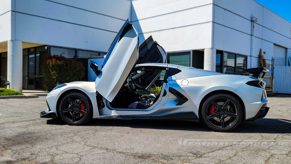 Vertical Lambo Doors Installed on 5/17/23 on a Chevrolet Corvette C8 from California, VDCCHEVYCORC820, Chevrolet corvette c8, Chevrolet,  corvette, vette, c8, c8 vette,  corvette c8, grand sport,  stingray, Vertical Doors Inc, Lambo Doors, Door Conversion