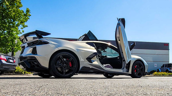 Vertical Lambo Doors Installed on 5/17/23 on a Chevrolet Corvette C8 from California, VDCCHEVYCORC820, Chevrolet corvette c8, Chevrolet,  corvette, vette, c8, c8 vette,  corvette c8, grand sport,  stingray, Vertical Doors Inc, Lambo Doors, Door Conversion