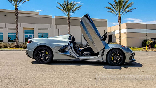 Vertical Lambo Doors Installed on 5/18/23 on a Chevrolet Corvette C8 from California, VDCCHEVYCORC820, Chevrolet corvette c8, Chevrolet, corvette, vette, c8, c8 vette, corvette c8, grand sport, stingray, Vertical Doors Inc, Lambo Doors, Door Conversion