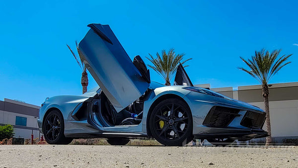 Vertical Lambo Doors Installed on 5/18/23 on a Chevrolet Corvette C8 from California, VDCCHEVYCORC820, Chevrolet corvette c8, Chevrolet, corvette, vette, c8, c8 vette, corvette c8, grand sport, stingray, Vertical Doors Inc, Lambo Doors, Door Conversion