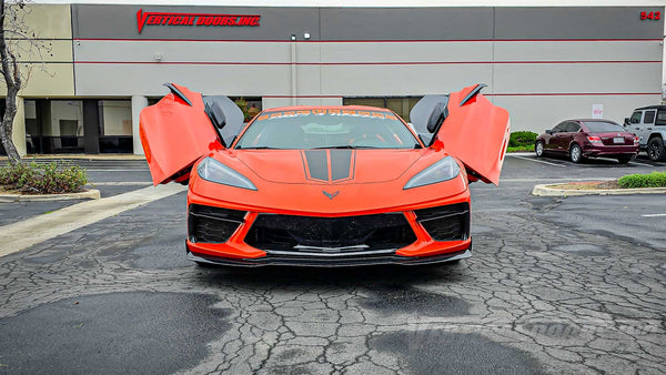 ZLR Door Conversion Kit installed on Ray’s Chevrolet Corvette C8, installed and manufactured by Vertical Doors, Inc. ZLR Door Kit is the ultimate upgrade for your Chevrolet Corvette C8.