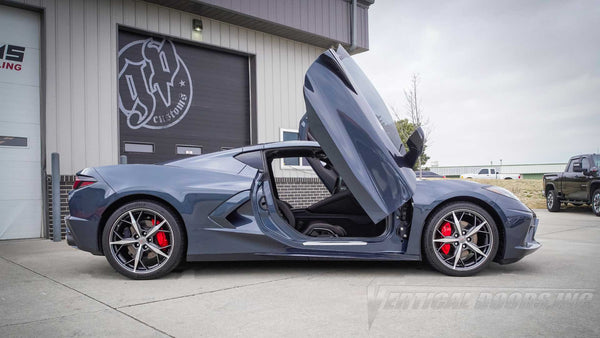 Installer GP Customs Lincoln, Nebraska Chevrolet Corvette C8 featuring Vertical Doors, Inc. lambo door conversion kit. VDCCHEVYCORC820, nebraska, NB, Chevrolet corvette c8, chevrolet, chevy, corvette, vette, c8, c8 vette, corvette c8, c8r, c8 z06, grand sport, stingray, Vertical Doors Inc, Lambo Doors, Vertical Doors, Door Conversion, 