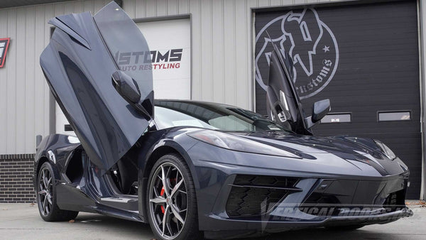 Installer GP Customs Lincoln, Nebraska Chevrolet Corvette C8 featuring Vertical Doors, Inc. lambo door conversion kit. VDCCHEVYCORC820, nebraska, NB, Chevrolet corvette c8, chevrolet, chevy, corvette, vette, c8, c8 vette, corvette c8, c8r, c8 z06, grand sport, stingray, Vertical Doors Inc, Lambo Doors, Vertical Doors, Door Conversion, 