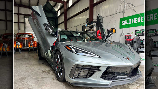 Chevrolet Corvette C8 2020-2023 Lambo Door Conversion Kit by Vertical Doors Inc. VDCCHEVYCORC820, Installer OnPoint Auto Customs, LLC Bacliff, Texas 77518, Texas, TX, chevroletcorvettec8, chevrolet, chevy, corvette, vette, c8, c8 vette, corvette c8, c8r, c8 z06, grand sport, stingray, Lambo Doors, Door Conversion