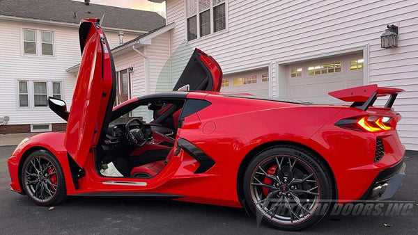 Chevrolet Corvette C8 from New York featuring Door conversion kit by Vertical Doors, Inc. AKA "Lambo Doors" installed by Bokeyno Motorsports