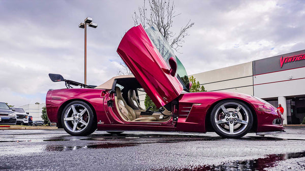 Chevrolet Corvette C6 Lambo Doors manufactured and Installed by Vertical Door, Inc., in Lake Elsinore California.