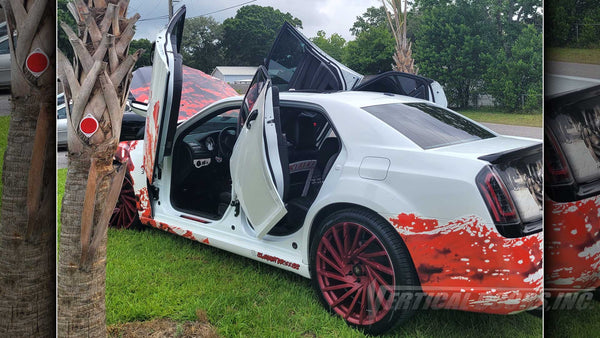 Lambo Doors on @Slaughter300ss Chrysler 300 from Florida featuring Front and Rear Vertical Lambo Door Kit from Vertical Doors, Inc.