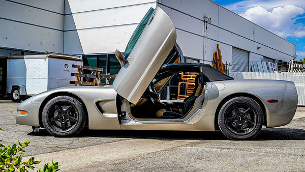 Vertical Lambo Doors Conversion installed on a Chevrolet Corvette C5 at Vertical Doors, Inc. VDCCHEVYCOR9704,  C5, Corvette, Vette, C5r, Z06, Grandsport, Corvette C5 lambo doors, Corvette C5 vertical doors, Corvette C5 door conversion, Corvette C5 scissor doors, Corvette C5 butterfly doors, Corvette C5 wing doors,