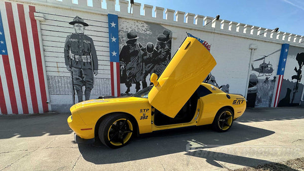 Check out Ronald’S Dodge Challenger from Iowa featuring Vertical Doors, Inc. door conversion kit. AKA "Lambo Doors" VDCDCHAL08 mopar, Lambo Doors, Vertical Door, Scissor Doors, Door Conversion, wing doors,