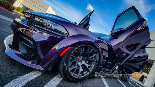 Dodge Charger Lambo Door Conversion Kit by Vertical Doors Inc., VDCDC11, Mopar, SXT, GT, R/T, Scat Pack, Scat Pack Widebody, Hellcat Widebody Jailbreak, SRT Hellcat Redeye Jailbreak, lambo doors, vertical doors, door conversion, scissor doors, butterfly doors, wing doors,  Dodge Charger lambo doors, Dodge Charger vertical doors, Dodge Charger door conversion, Dodge Charger scissor doors, Dodge Charger butterfly doors, Dodge Charger wing doors,