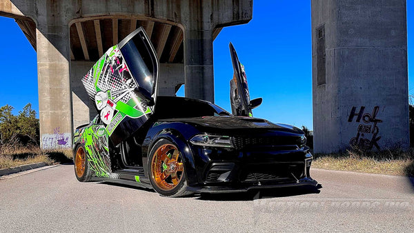 Dodge Charger 392 Widebody Scat Pack showing off Vertical Lambo Doors kit by Vertical Doors, Inc.