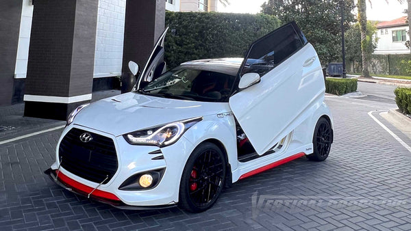 Check out @maddiemitchell._ Hyundai Veloster from Florida featuring Vertical Lambo Doors Conversion Kits from Vertical Doors, Inc.