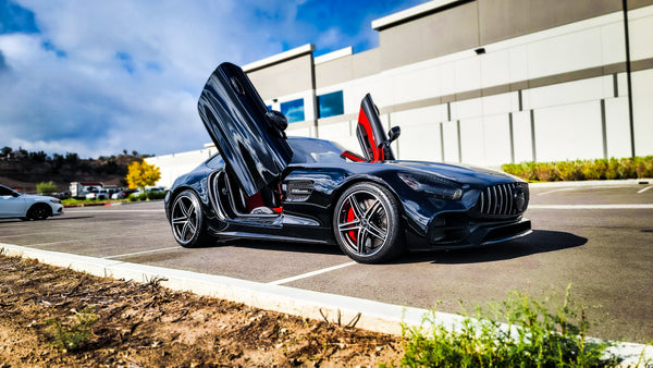 Mercedes AMG GT Coupe 2015-2022 Lambo Door Conversion Kit by Vertical Doors Inc. VDCMERAMGGT15 #mercedes #mercedesbenz #mercedesamg #amg #amggtcoupe #gtcoupe #benz #verticaldoorgang #LamboDoors #VerticalDoors