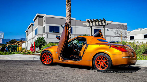 Gregory’s Nissan 350Z paying us a visit after 7 years, Showing off his Lambo Doors installed by Vertical Doors, Inc.