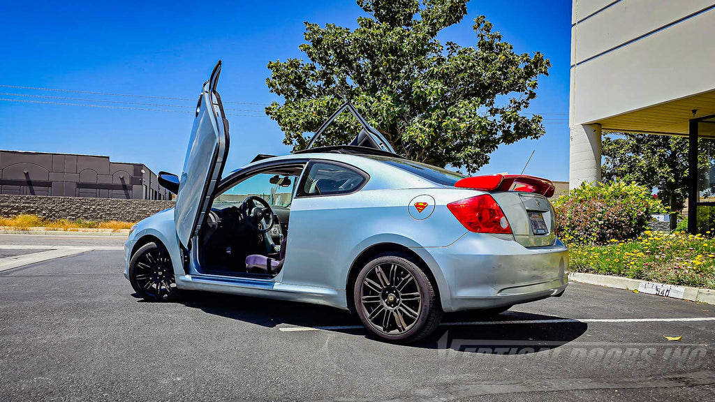 Check out George’s Scion TC from California showing off a lambo door kit by Vertical Doors, Inc.