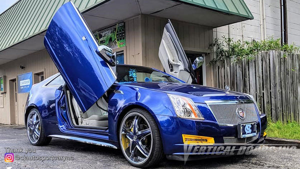 Installer | CJ Autosport | Cary, NC | Cadillac CTS featuring Vertical Doors, Inc., vertical lambo doors conversion kits.