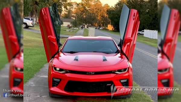 Check out Thurl's 2018 Chevrolet Camaro SS from Florida featuring Vertical Lambo Doors Conversion Kit from Vertical Doors, Inc.
