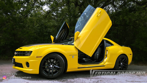 Check out Kole's @thebeecamaro Chevrolet Camaro from Texas featuring Door Conversion kit by Vertical Doors Inc. AKA "Lambo Doors"