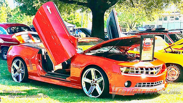 Ray's 2012 Chevrolet Camaro Convertible from California featuring Door Conversion kit by Vertical Doors Inc. AKA "Lambo Doors"