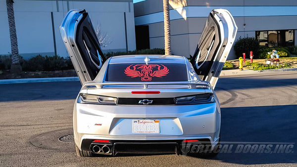 Vertical Lambo Door Conversion kit installed on @sublime_951 Chevrolet Camaro S22 Redline at Vertical Doors, Inc.