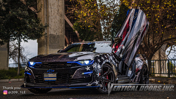 Frank's @209_1LE Chevrolet Camaro from California featuring Vertical Doors, Inc., vertical lambo doors conversion kit.